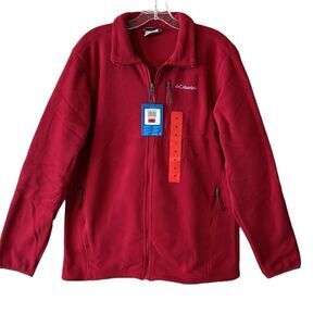 NEW Columbia Mens Red Full Zip Fleece